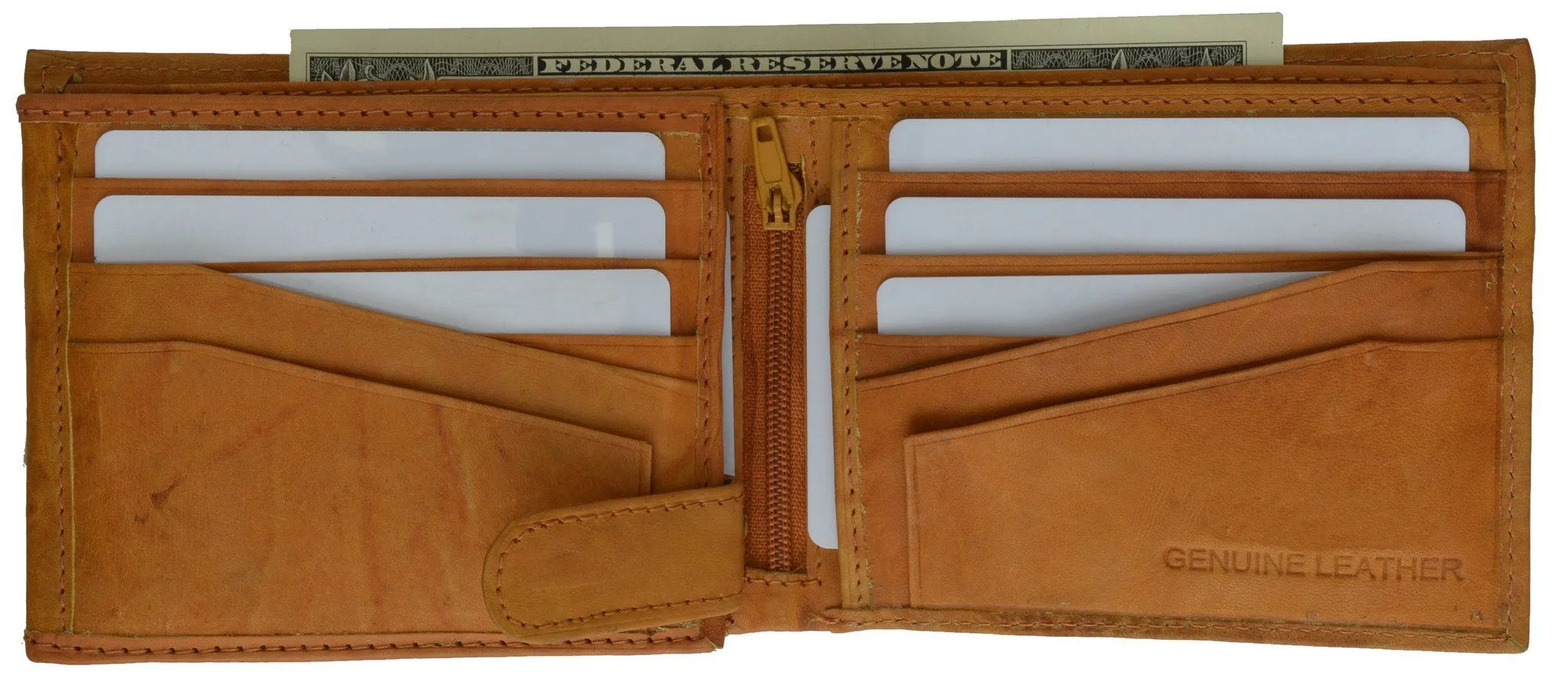 Leather Bi-Fold Wallet -Black
