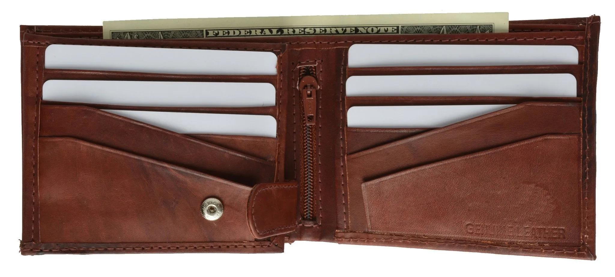 Leather Bi-Fold Wallet -Black