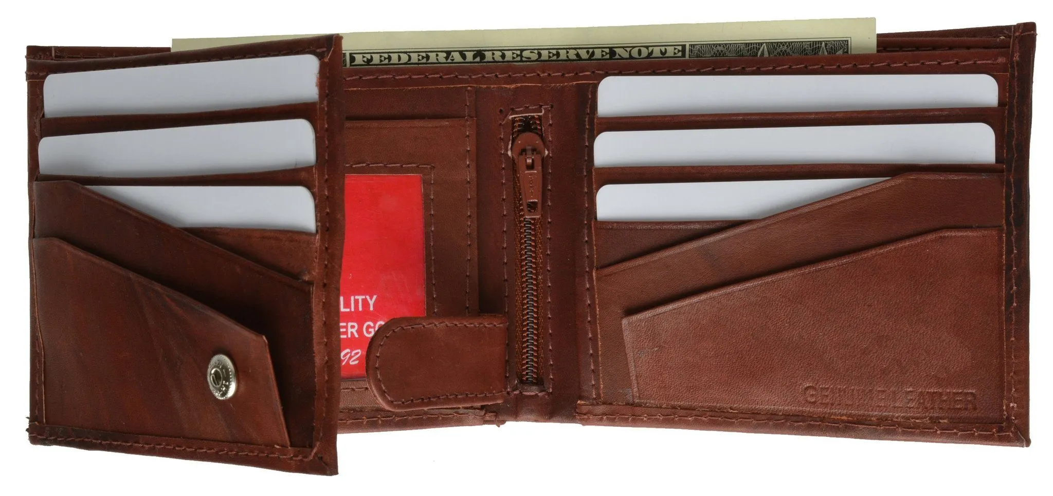 Leather Bi-Fold Wallet -Black