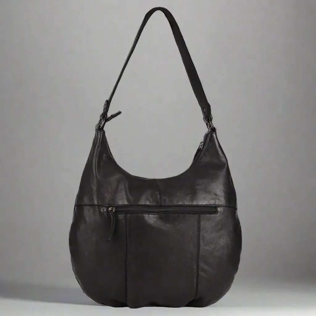 MET V Stitch Single Handle Leather Handbag